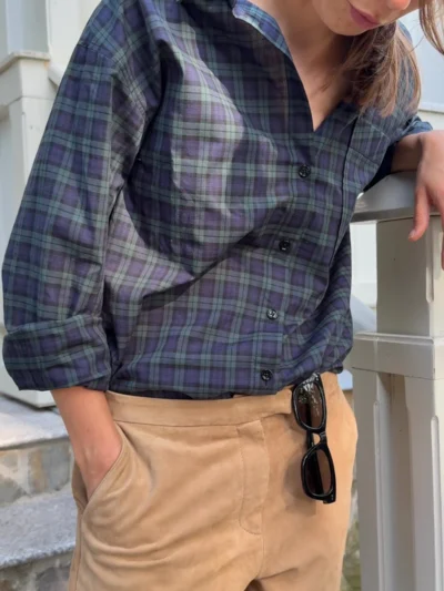 koszula boyfriend tartan granatowo zielona kratka olgajahr 02