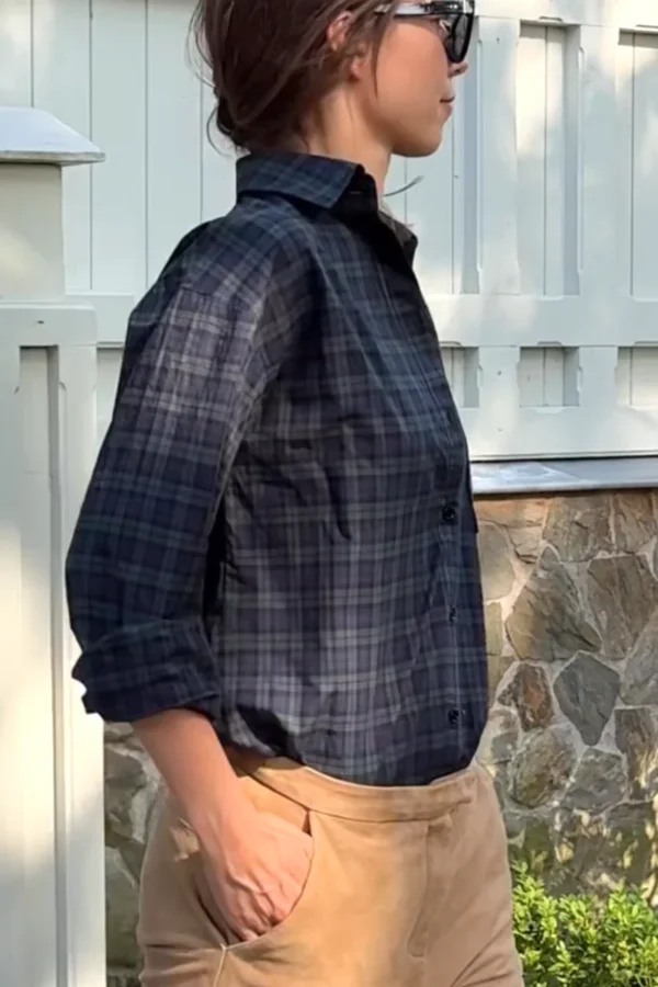 koszula boyfriend tartan granatowo zielona kratka olgajahr 03