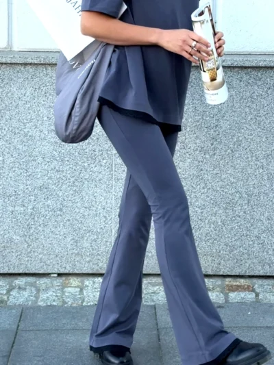 spodnie flare olgajahr niebiesko szary 2