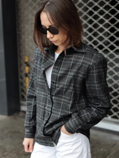 koszula cassandre olgajahr szara krata flanela 2